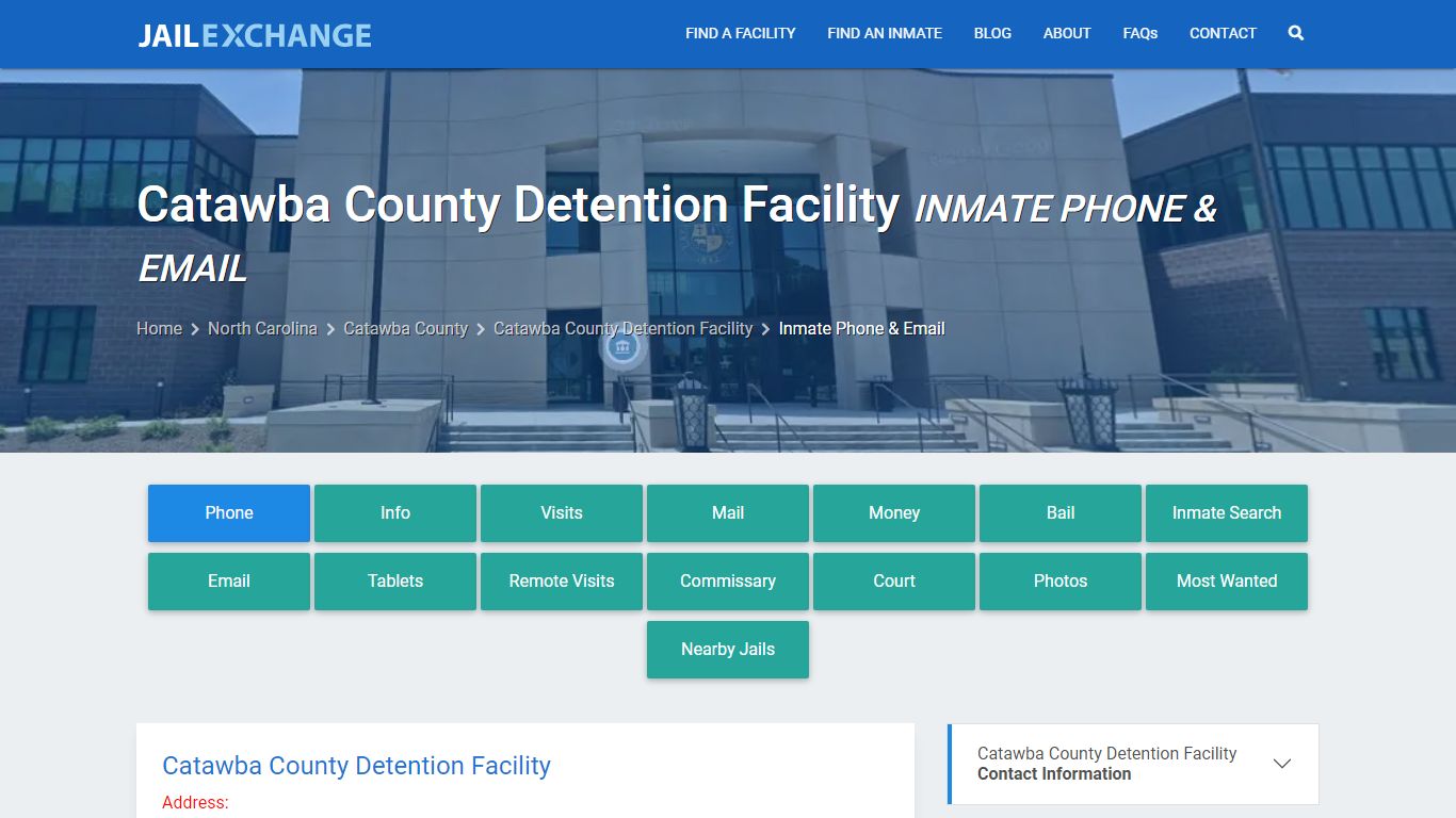 Inmate Phone - Catawba County Detention Facility, NC - Jail Exchange